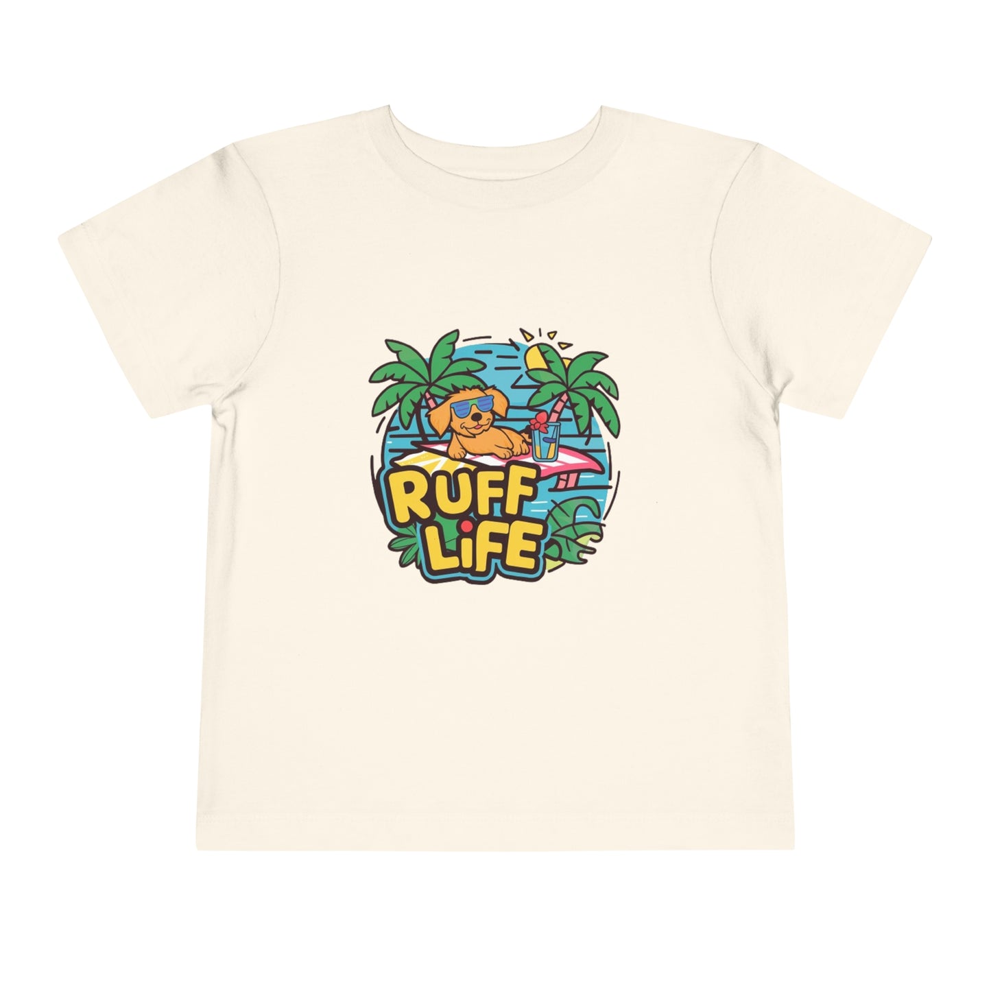 "RUFF LIFE - BEACH PUPPY" Toddler Short Sleeve Tee