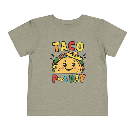 "TACO POOS DAY'' Toddler Short Sleeve Tee