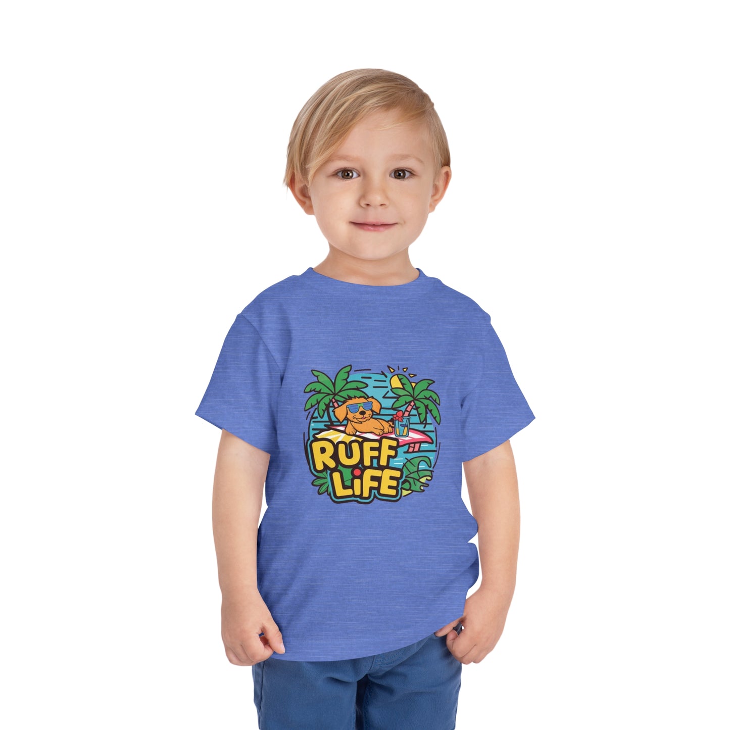 "RUFF LIFE - BEACH PUPPY" Toddler Short Sleeve Tee