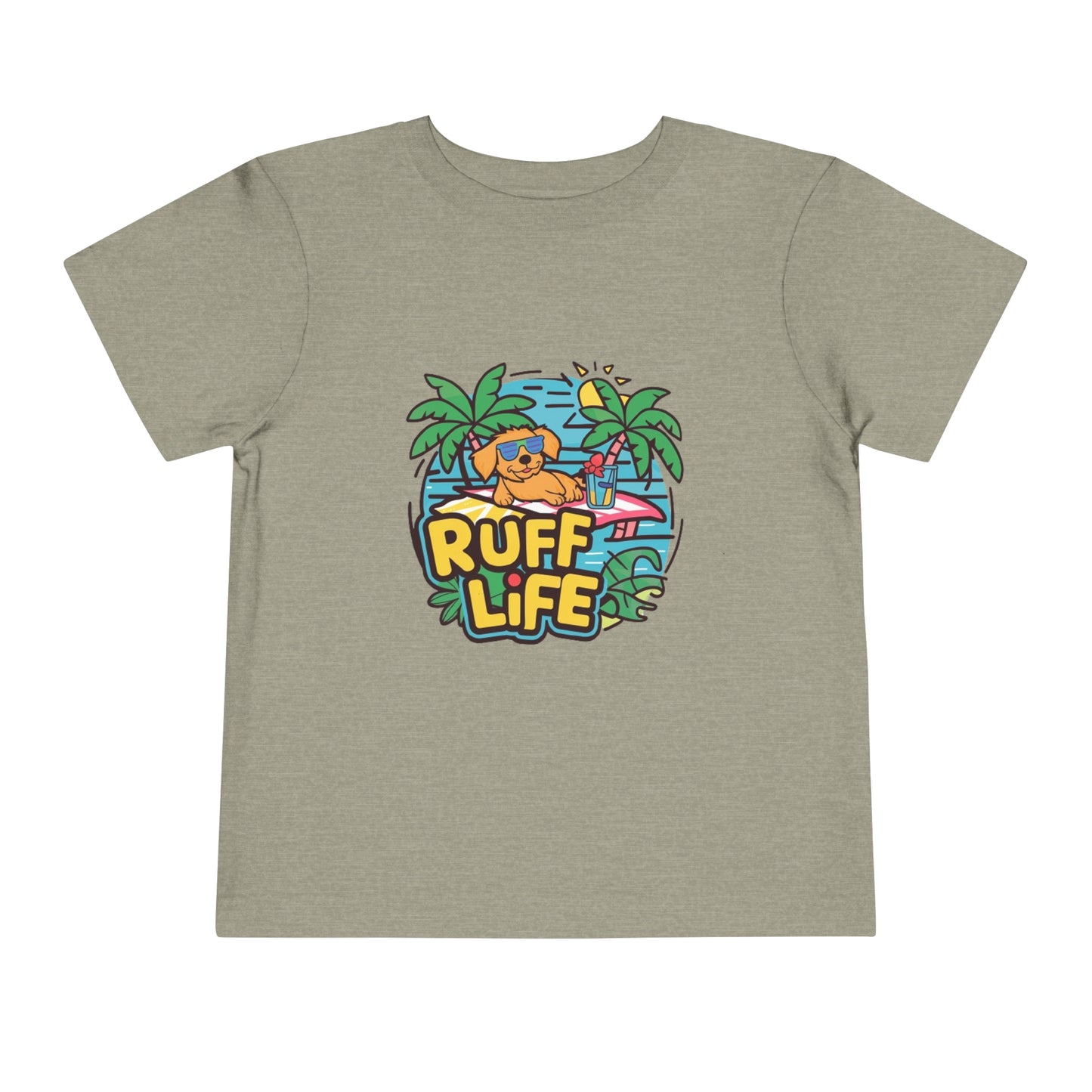 "RUFF LIFE - BEACH PUPPY" Toddler Short Sleeve Tee