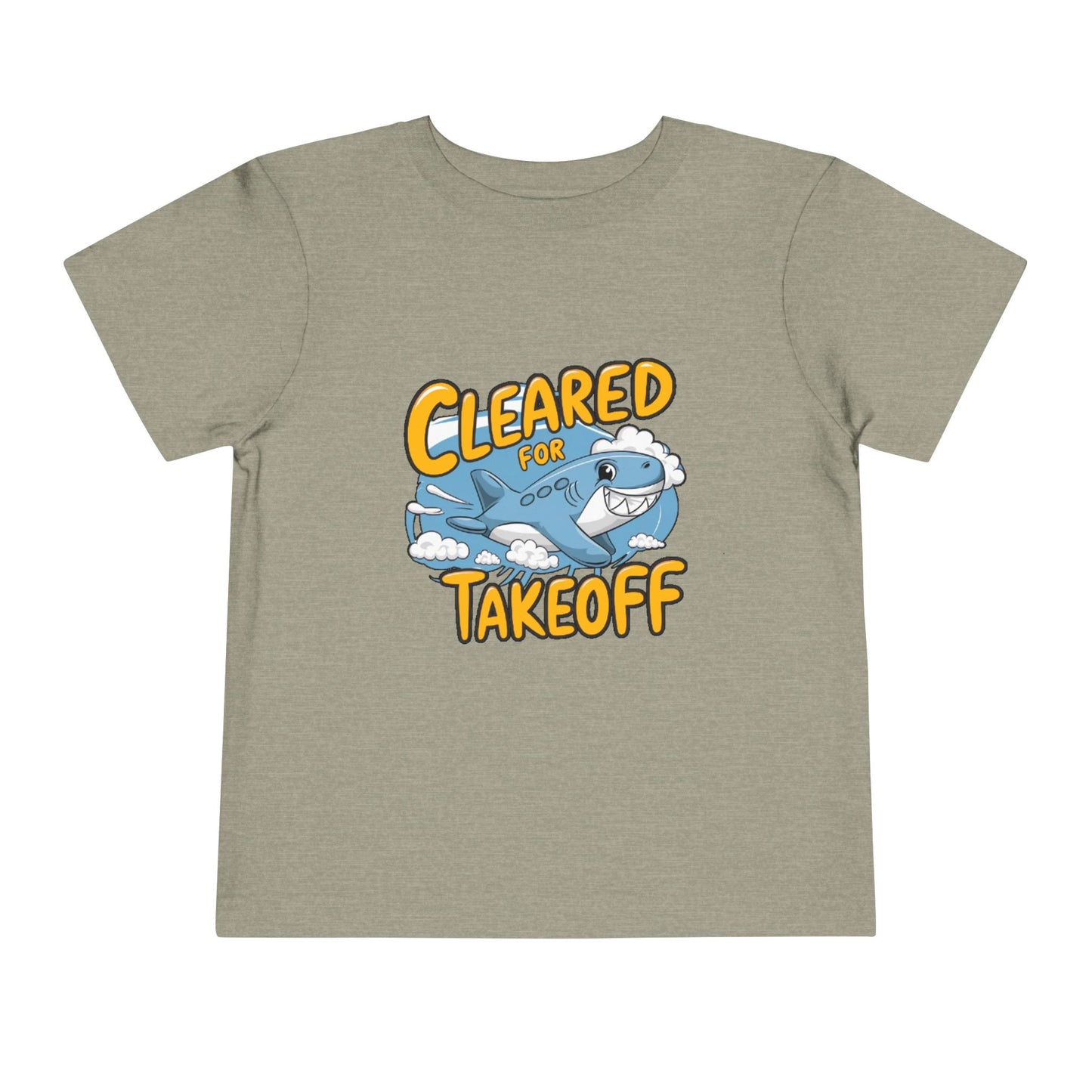 "CLEARED FOR TAKEOFF - SHARK" Toddler Short Sleeve Tee