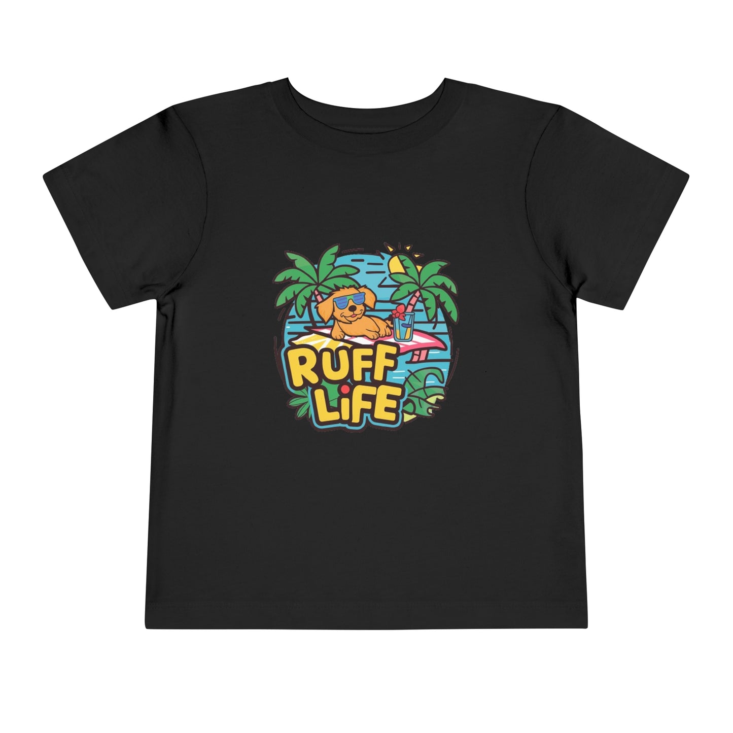 "RUFF LIFE - BEACH PUPPY" Toddler Short Sleeve Tee