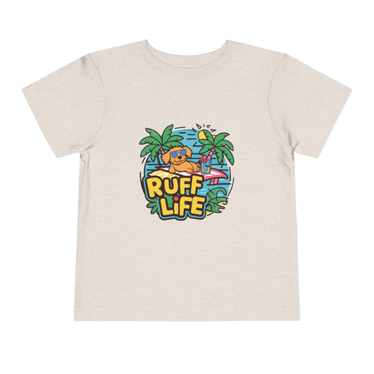 "RUFF LIFE - BEACH PUPPY" Toddler Short Sleeve Tee