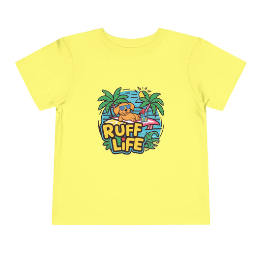 "RUFF LIFE - BEACH PUPPY" Toddler Short Sleeve Tee