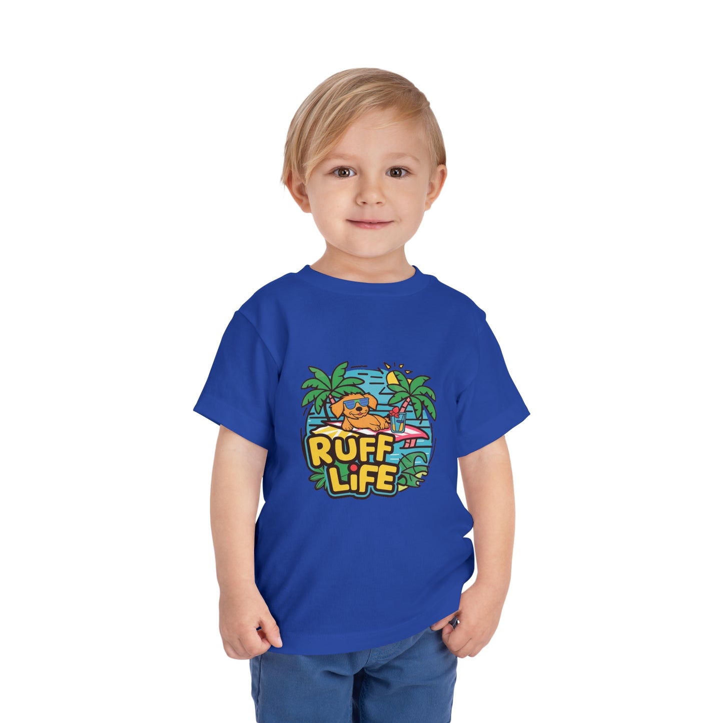 "RUFF LIFE - BEACH PUPPY" Toddler Short Sleeve Tee