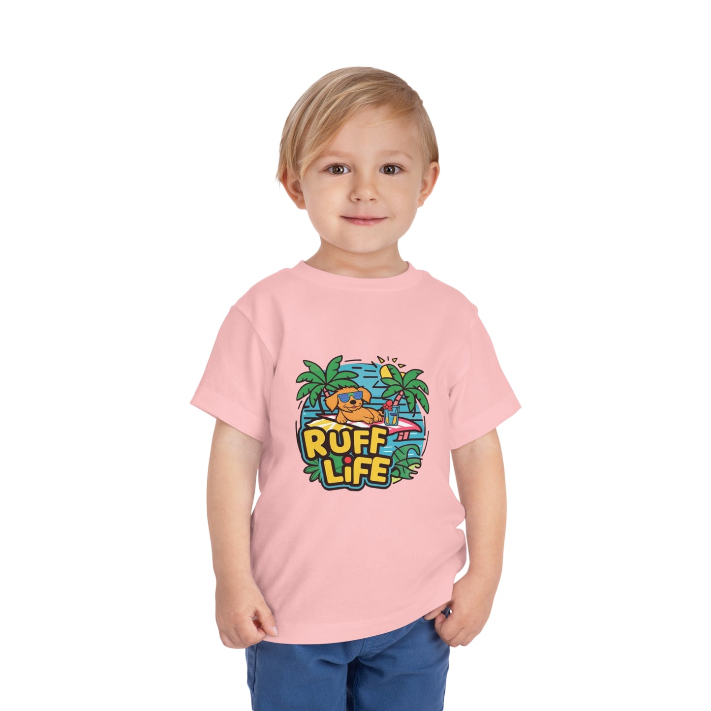 "RUFF LIFE - BEACH PUPPY" Toddler Short Sleeve Tee