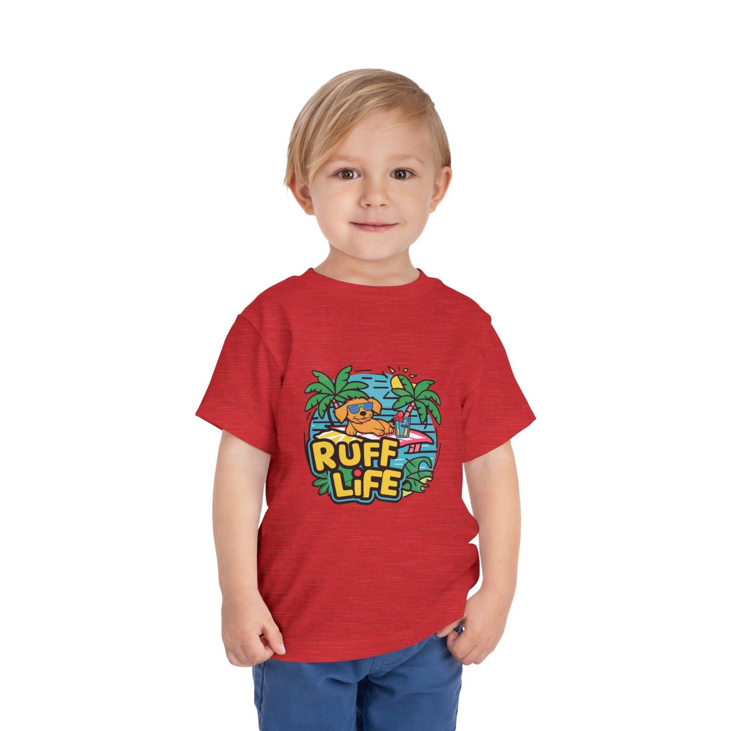 "RUFF LIFE - BEACH PUPPY" Toddler Short Sleeve Tee