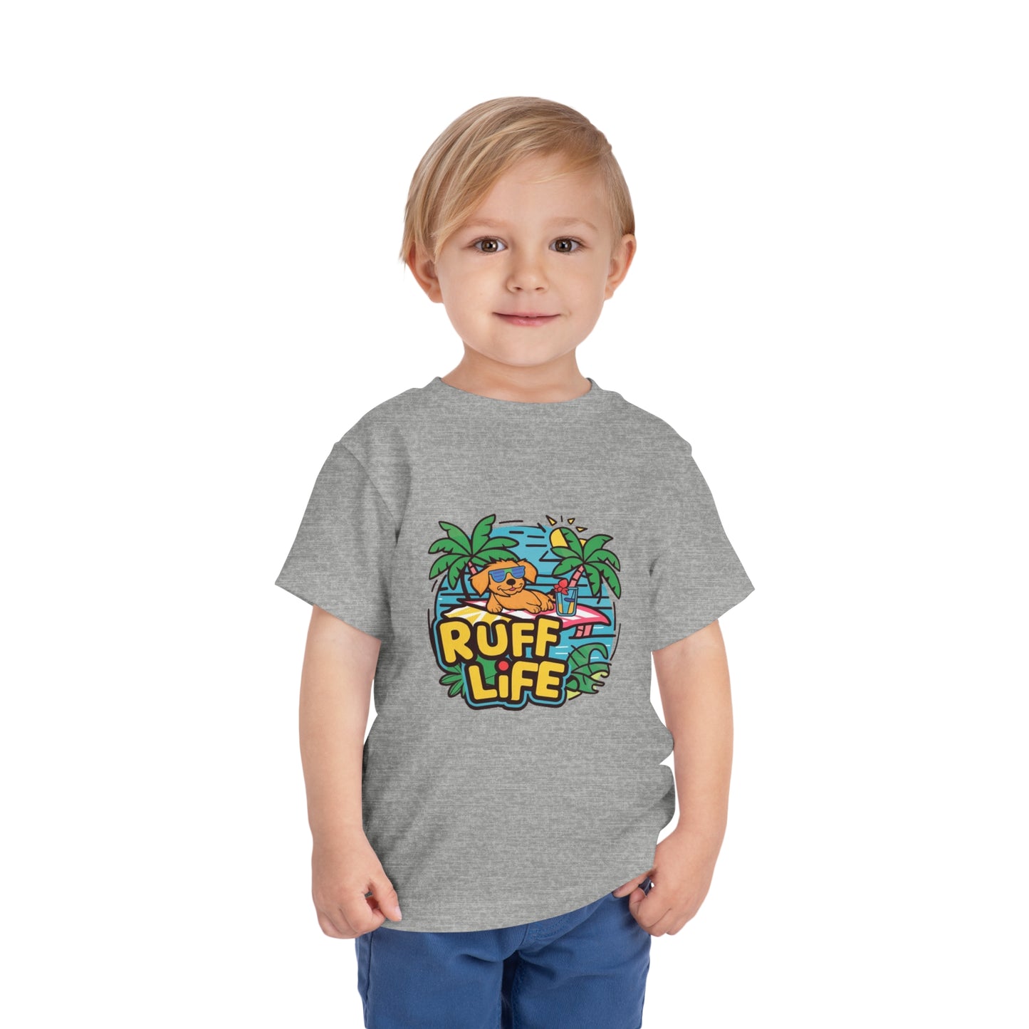 "RUFF LIFE - BEACH PUPPY" Toddler Short Sleeve Tee