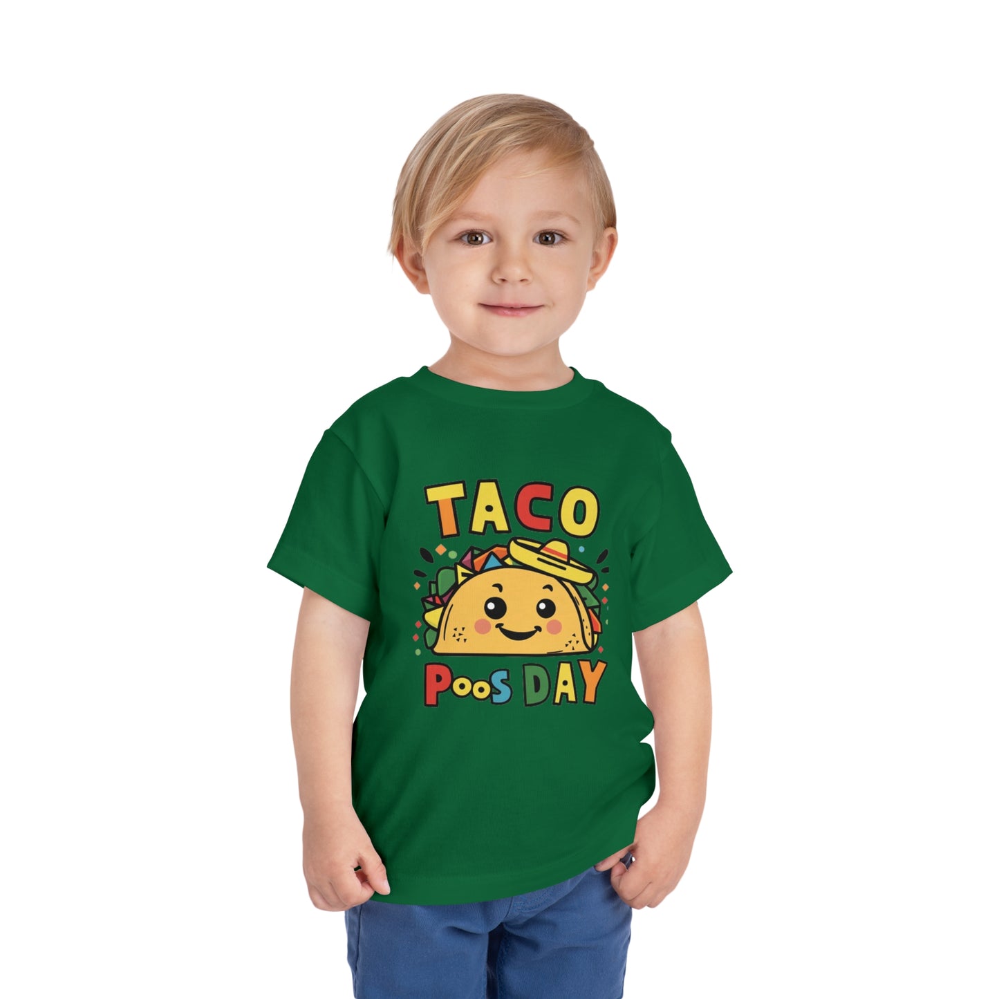 "TACO POOS DAY'' Toddler Short Sleeve Tee