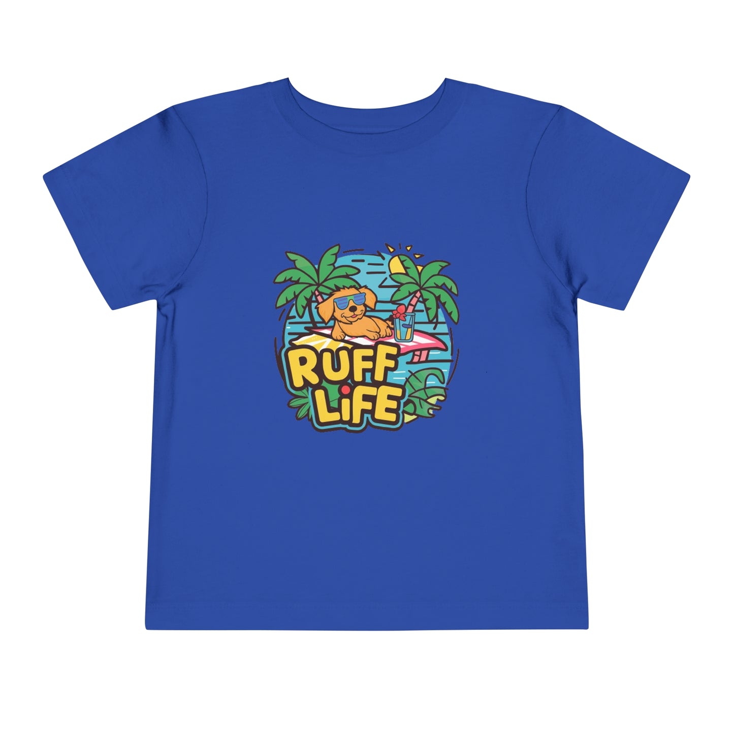 "RUFF LIFE - BEACH PUPPY" Toddler Short Sleeve Tee