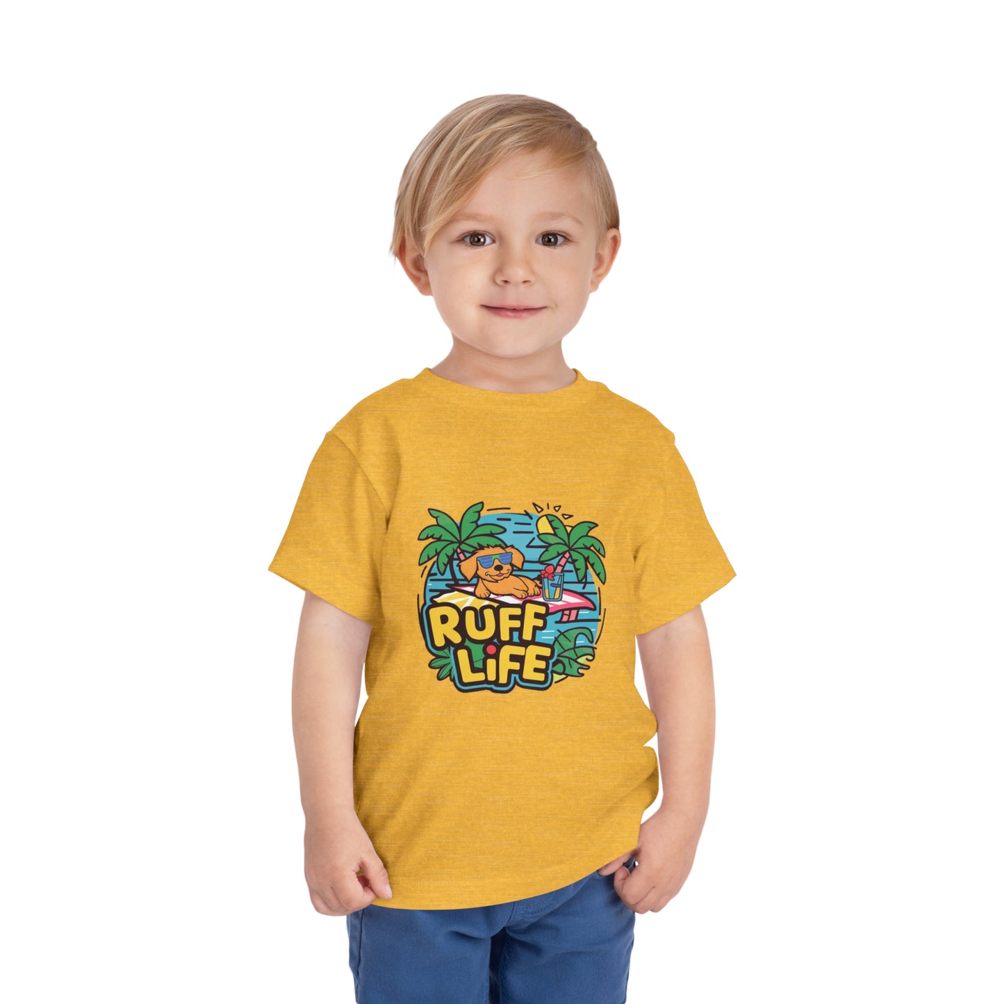 "RUFF LIFE - BEACH PUPPY" Toddler Short Sleeve Tee