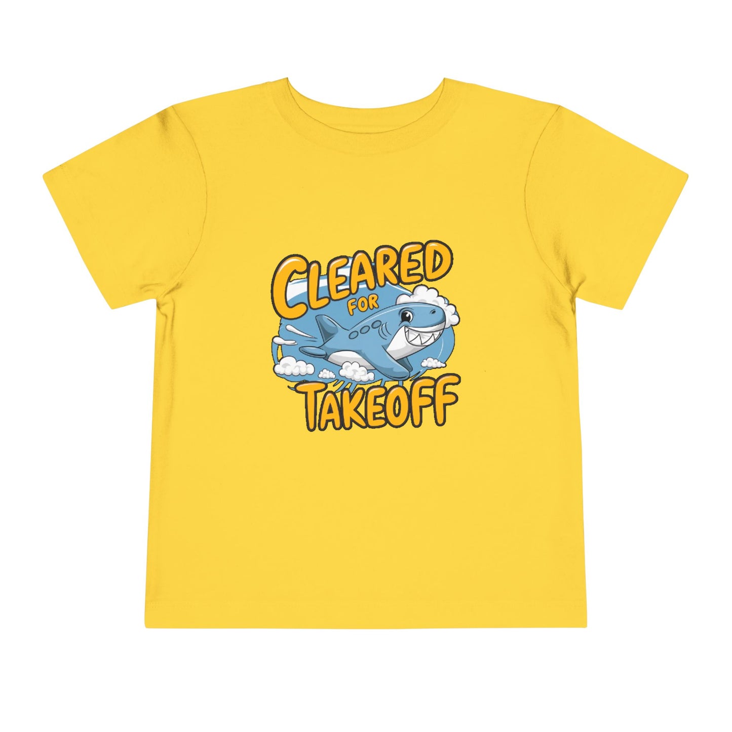 "CLEARED FOR TAKEOFF - SHARK" Toddler Short Sleeve Tee