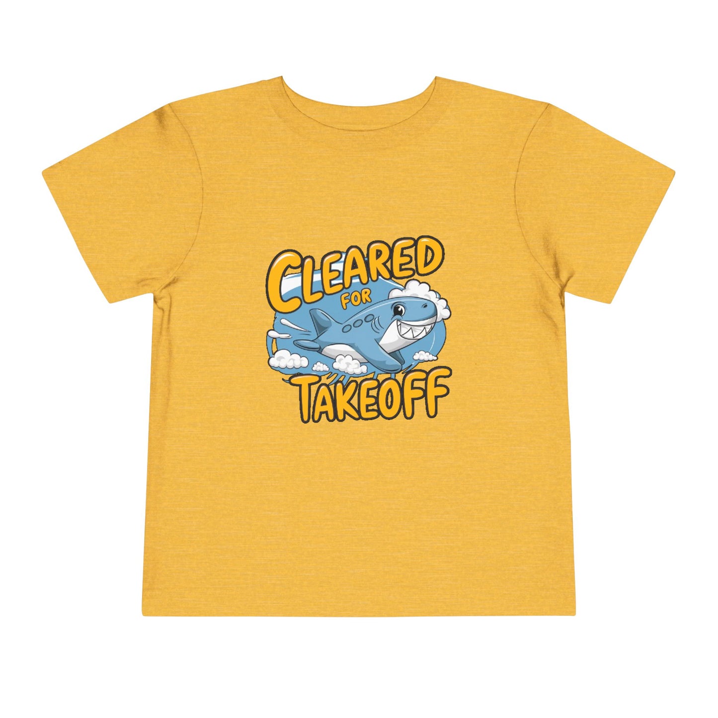 "CLEARED FOR TAKEOFF - SHARK" Toddler Short Sleeve Tee