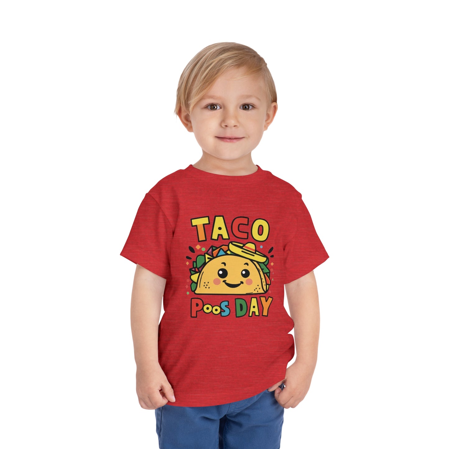 "TACO POOS DAY'' Toddler Short Sleeve Tee