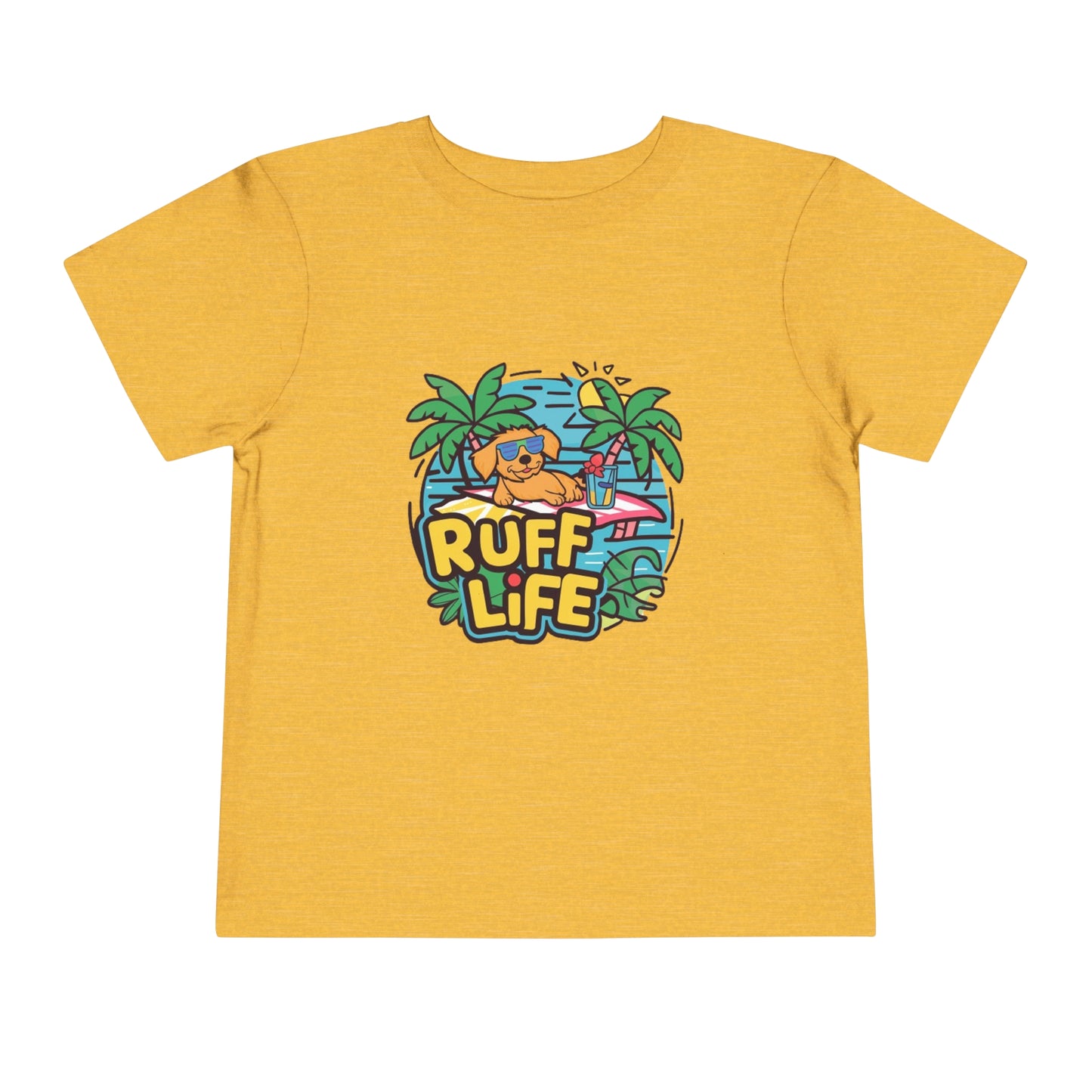 "RUFF LIFE - BEACH PUPPY" Toddler Short Sleeve Tee