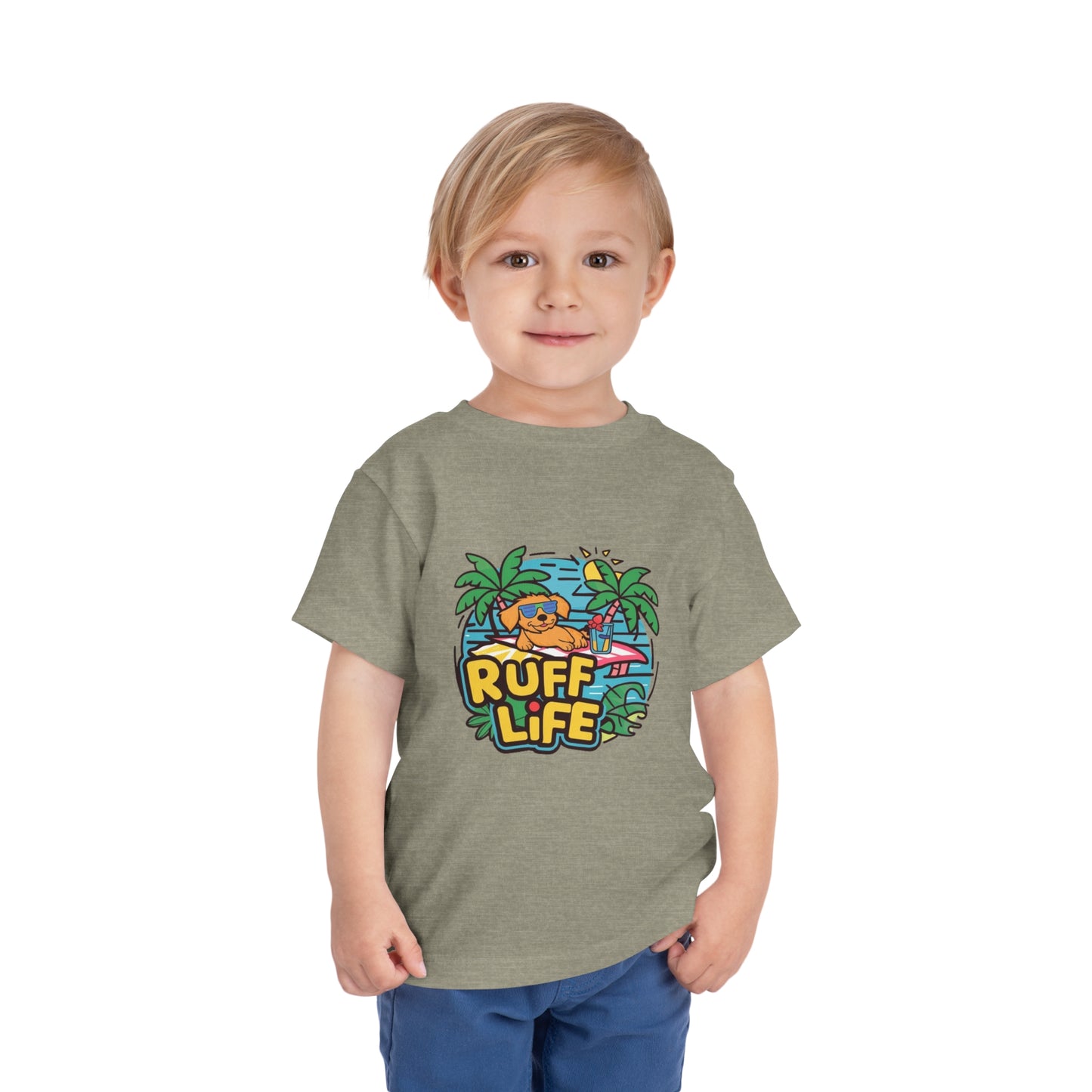 "RUFF LIFE - BEACH PUPPY" Toddler Short Sleeve Tee