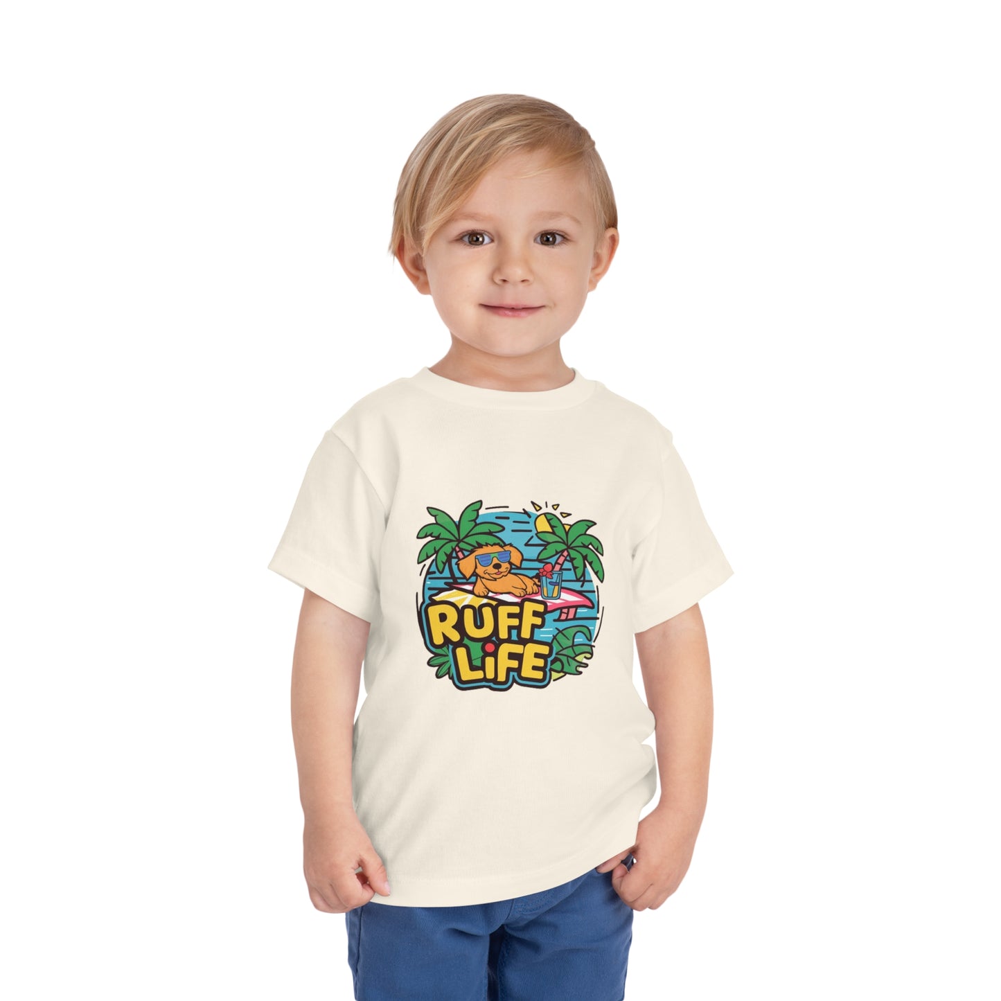 "RUFF LIFE - BEACH PUPPY" Toddler Short Sleeve Tee