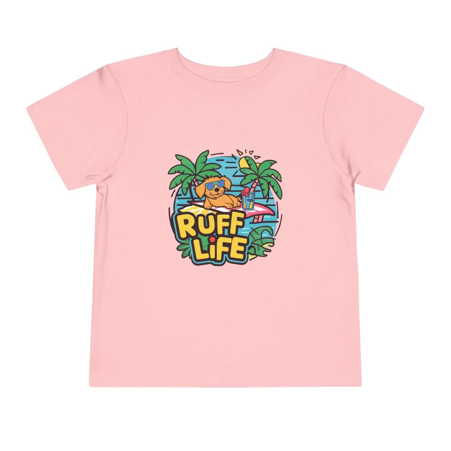 "RUFF LIFE - BEACH PUPPY" Toddler Short Sleeve Tee