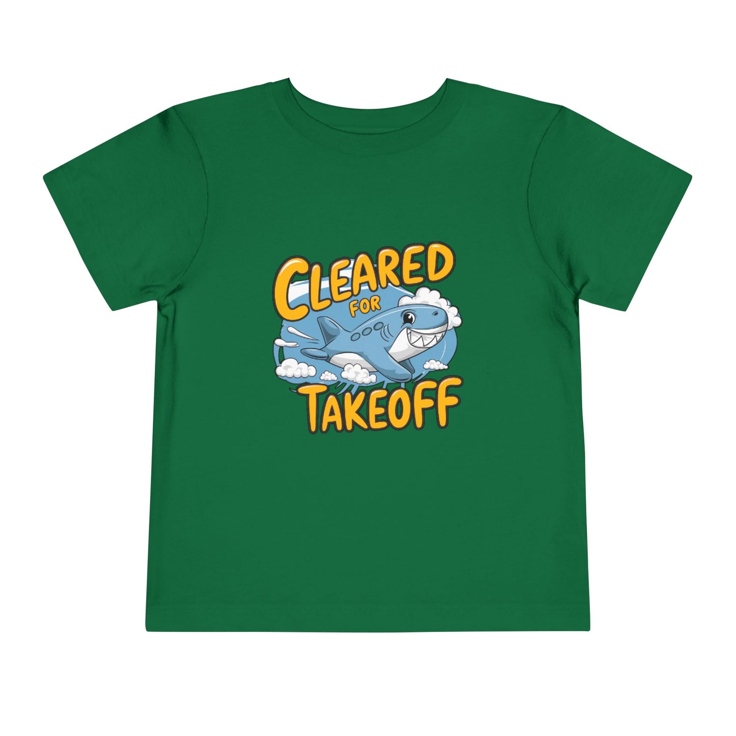 "CLEARED FOR TAKEOFF - SHARK" Toddler Short Sleeve Tee